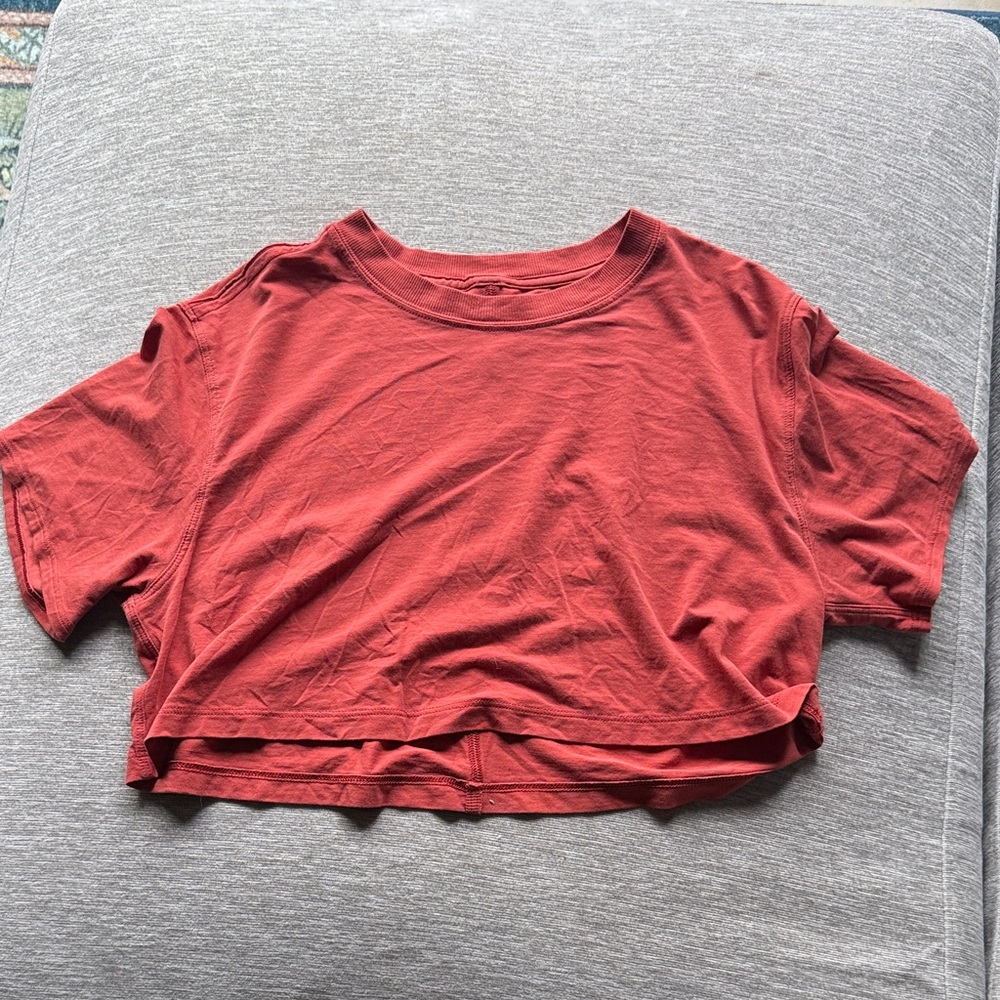 Women's Lululemon Orange Red Crop Top